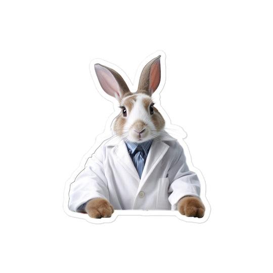 Dutch Knowledgeable Pharmacist Bunny Sticker - Stickerfy.ai