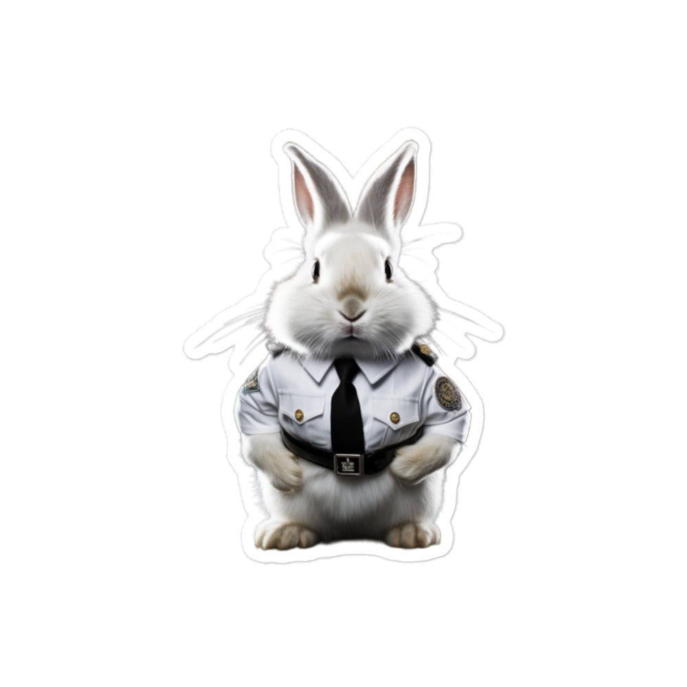 Dwarf Hotot Security Officer Bunny Sticker - Stickerfy.ai