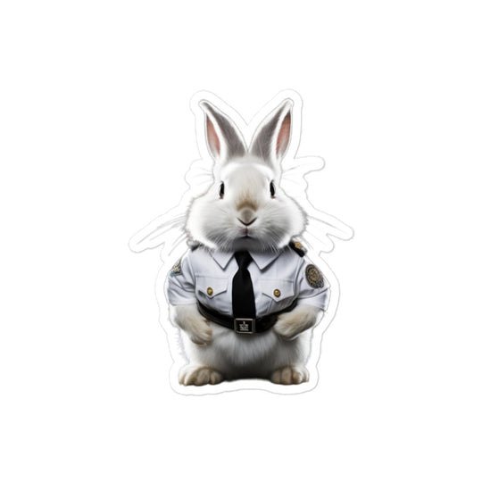Dwarf Hotot Security Officer Bunny Sticker - Stickerfy.ai