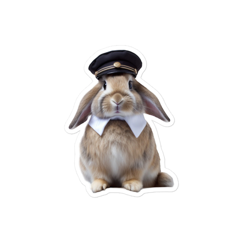 English Lop Transit Operator Bunny Sticker - Stickerfy.ai