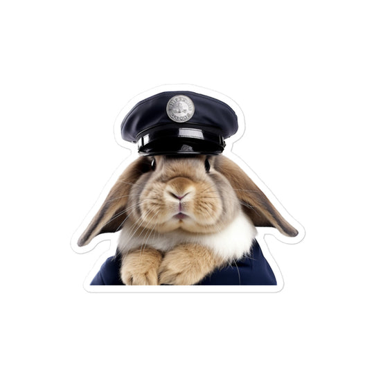 English Lop Security Officer Bunny Sticker - Stickerfy.ai