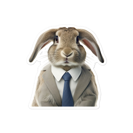 English Lop Persuasive Sales Bunny Sticker - Stickerfy.ai