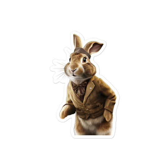 Flemish Giant Transit Operator Bunny Sticker - Stickerfy.ai