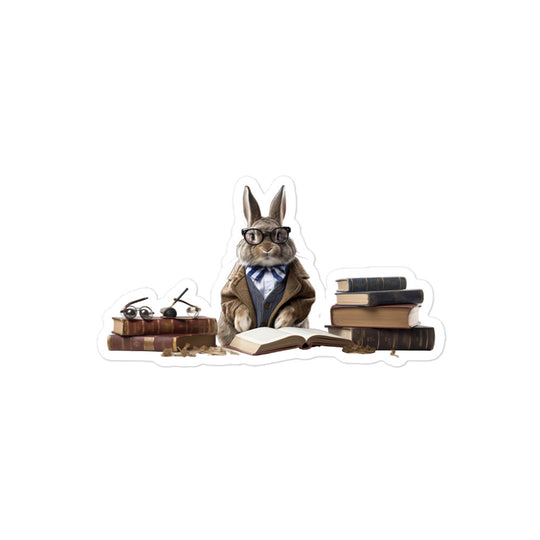 Flemish Giant Enthusiastic Student Bunny Sticker - Stickerfy.ai