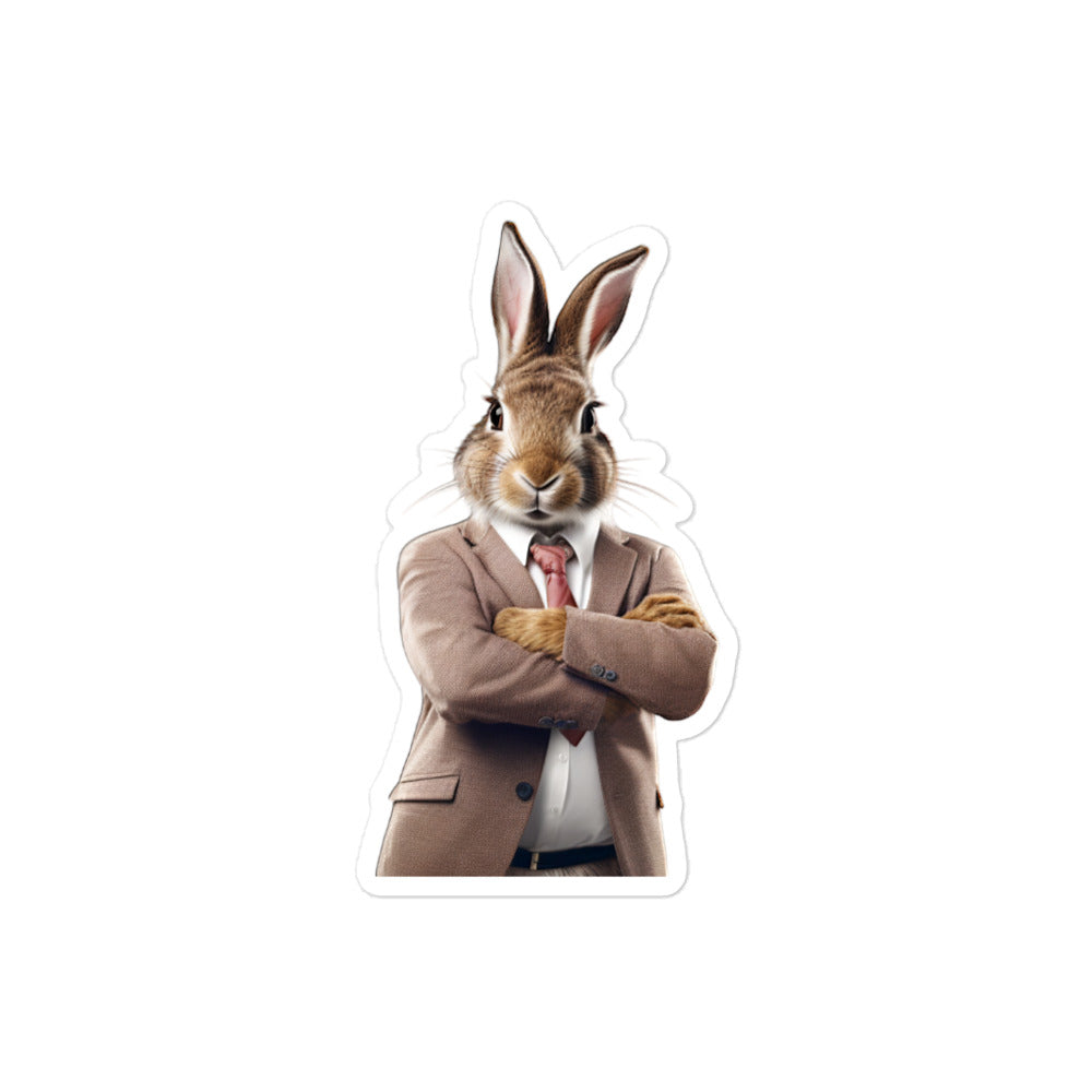 Flemish Giant Persuasive Sales Bunny Sticker - Stickerfy.ai