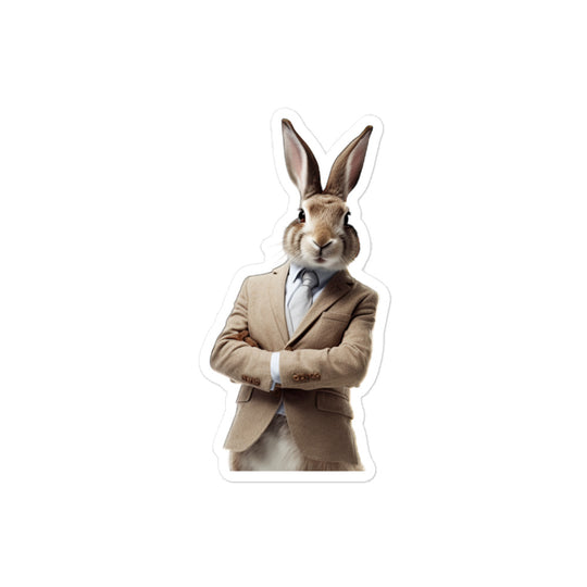 Flemish Giant Persuasive Sales Bunny Sticker - Stickerfy.ai