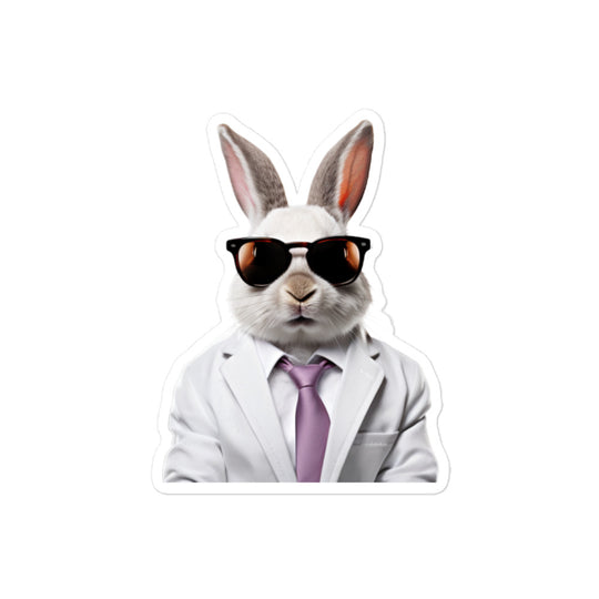Florida White Persuasive Sales Bunny Sticker - Stickerfy.ai