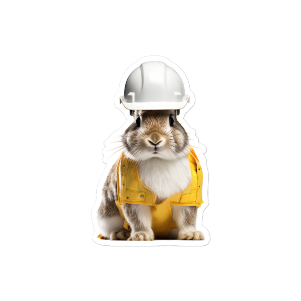 Florida White Contractor Bunny Sticker - Stickerfy.ai
