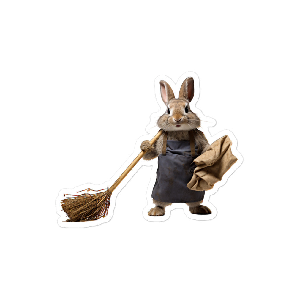Himalayan Diligent Janitor Bunny Sticker - Stickerfy.ai
