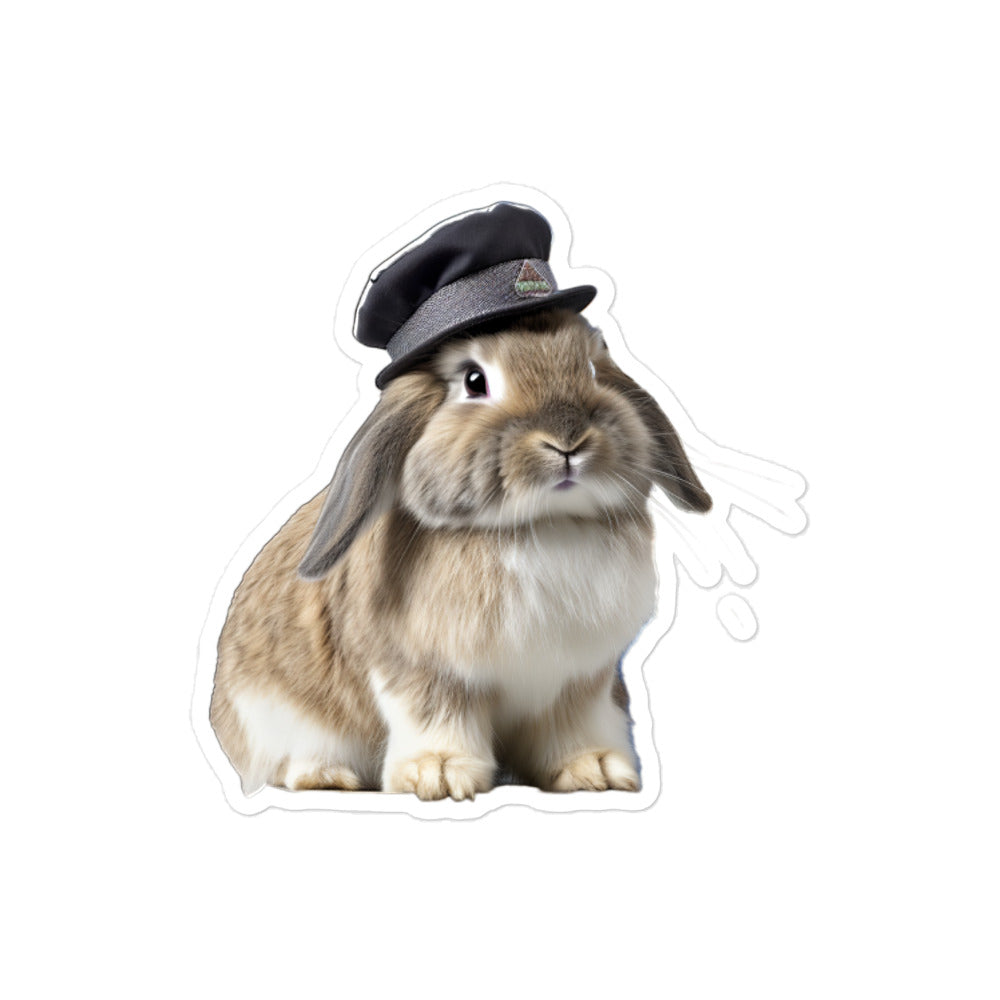 Holland Lop Transit Operator Bunny Sticker - Stickerfy.ai