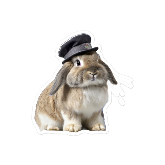 Holland Lop Transit Operator Bunny Sticker - Stickerfy.ai