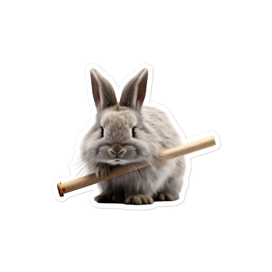 Jersey Wooly Diligent Janitor Bunny Sticker - Stickerfy.ai