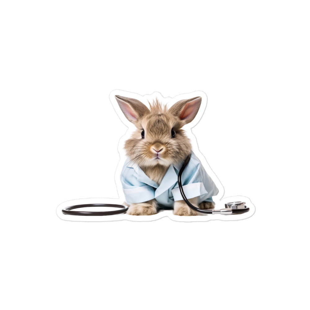 Jersey Wooly Compassionate Doctor Bunny Sticker - Stickerfy.ai