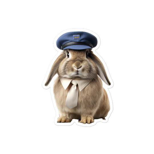 Mini Lop Transit Operator Bunny Sticker - Stickerfy.ai