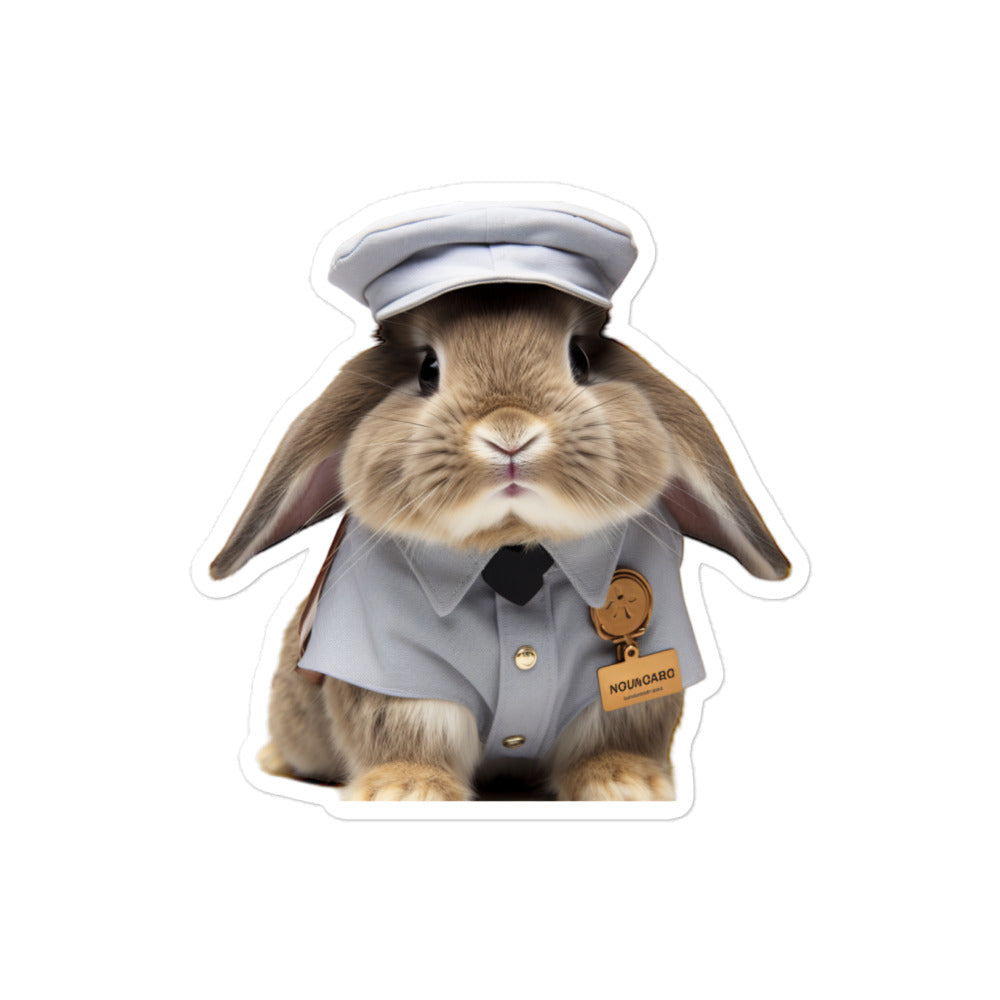 Mini Lop Transit Operator Bunny Sticker - Stickerfy.ai