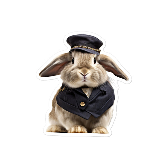 Mini Lop Transit Operator Bunny Sticker - Stickerfy.ai