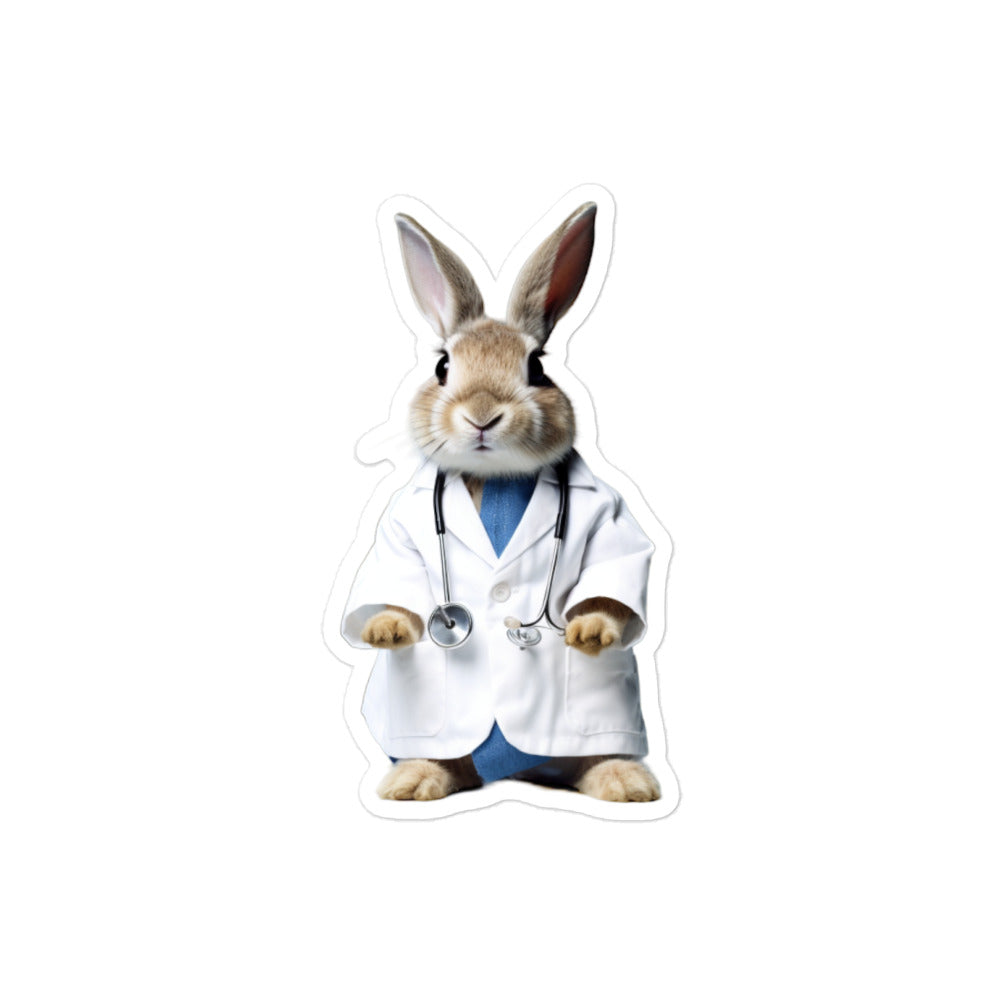 Mini Rex Compassionate Doctor Bunny Sticker - Stickerfy.ai