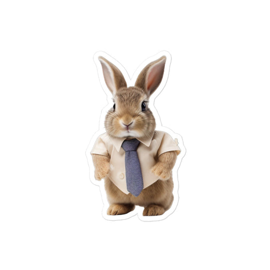Mini Satin Persuasive Sales Bunny Sticker - Stickerfy.ai