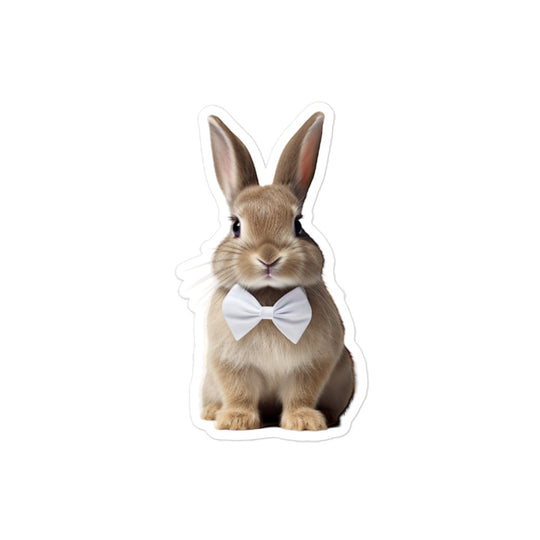 Mini Satin Persuasive Sales Bunny Sticker - Stickerfy.ai