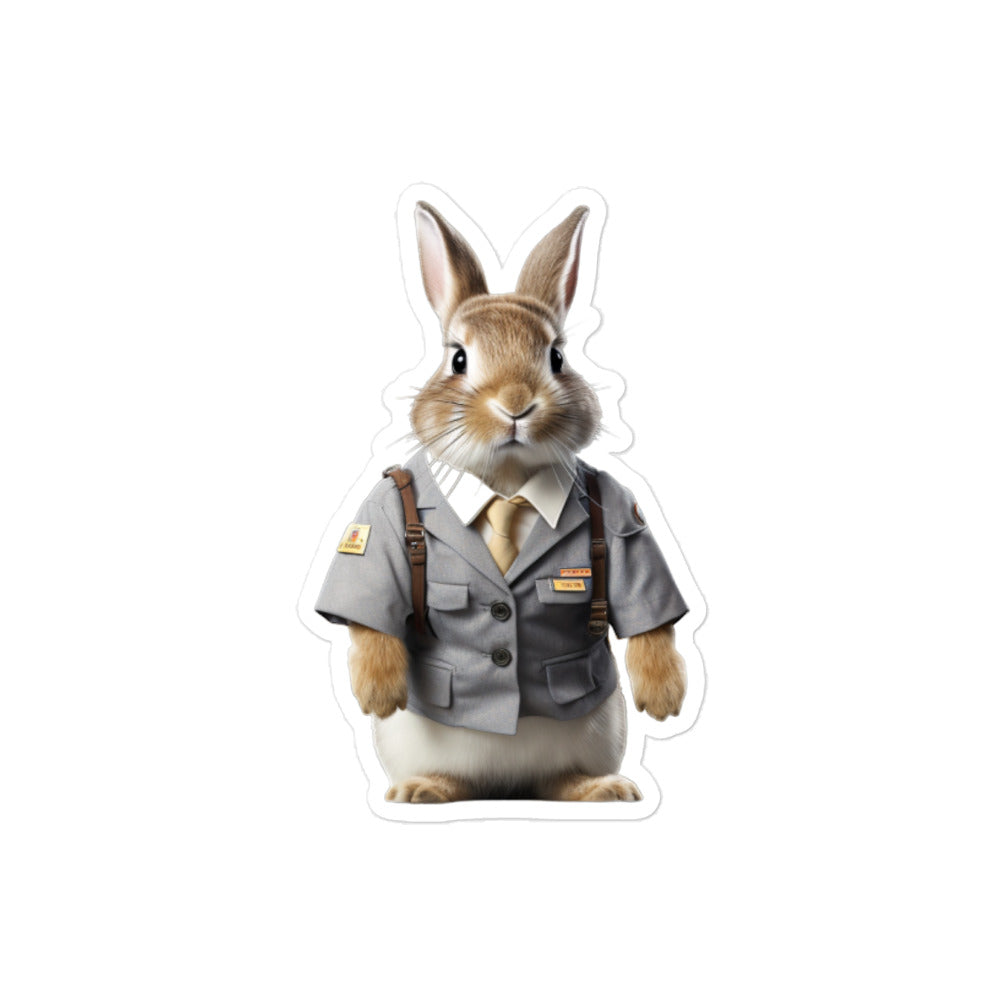 Netherland Dwarf Transit Operator Bunny Sticker - Stickerfy.ai
