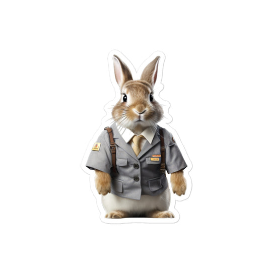 Netherland Dwarf Transit Operator Bunny Sticker - Stickerfy.ai