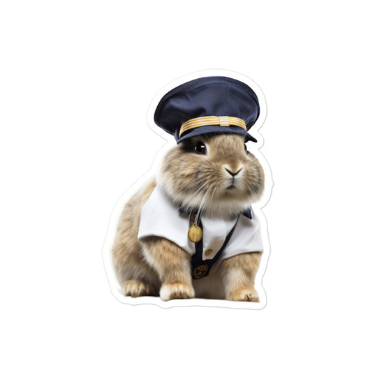 Netherland Dwarf Transit Operator Bunny Sticker - Stickerfy.ai