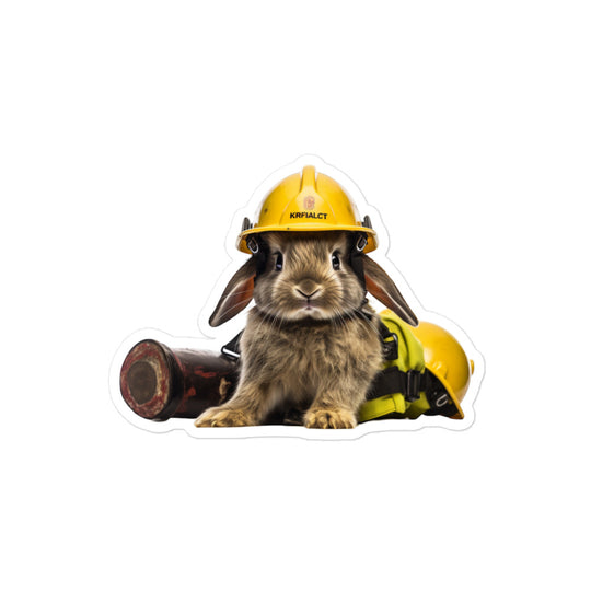 New Zealand Brave Firefighter Bunny Sticker - Stickerfy.ai