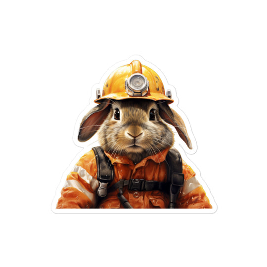 Rhinelander Brave Firefighter Bunny Sticker - Stickerfy.ai