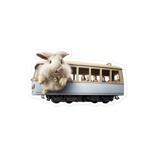 Satin Angora Transit Operator Bunny Sticker - Stickerfy.ai
