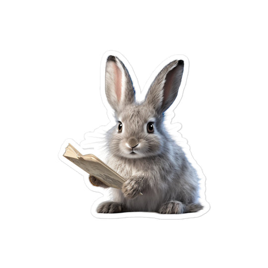 Silver Fox Enthusiastic Student Bunny Sticker - Stickerfy.ai