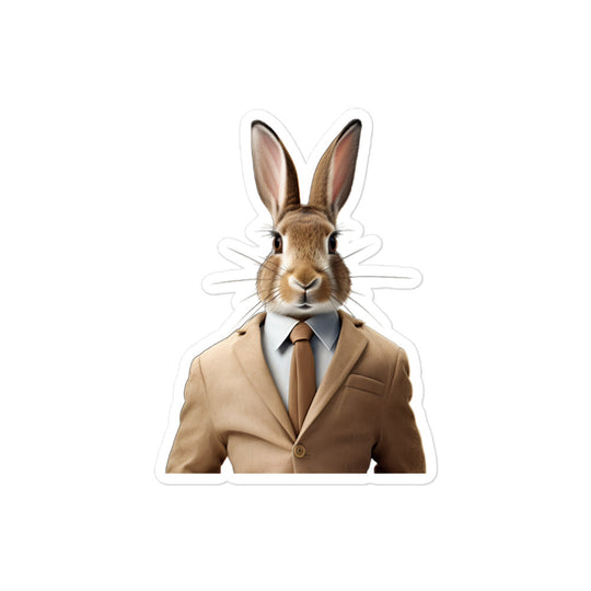 Tan Persuasive Sales Bunny Sticker - Stickerfy.ai
