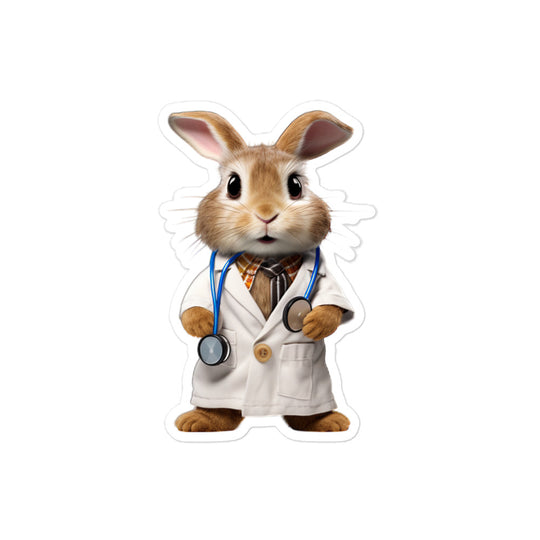 Tan Compassionate Doctor Bunny Sticker - Stickerfy.ai