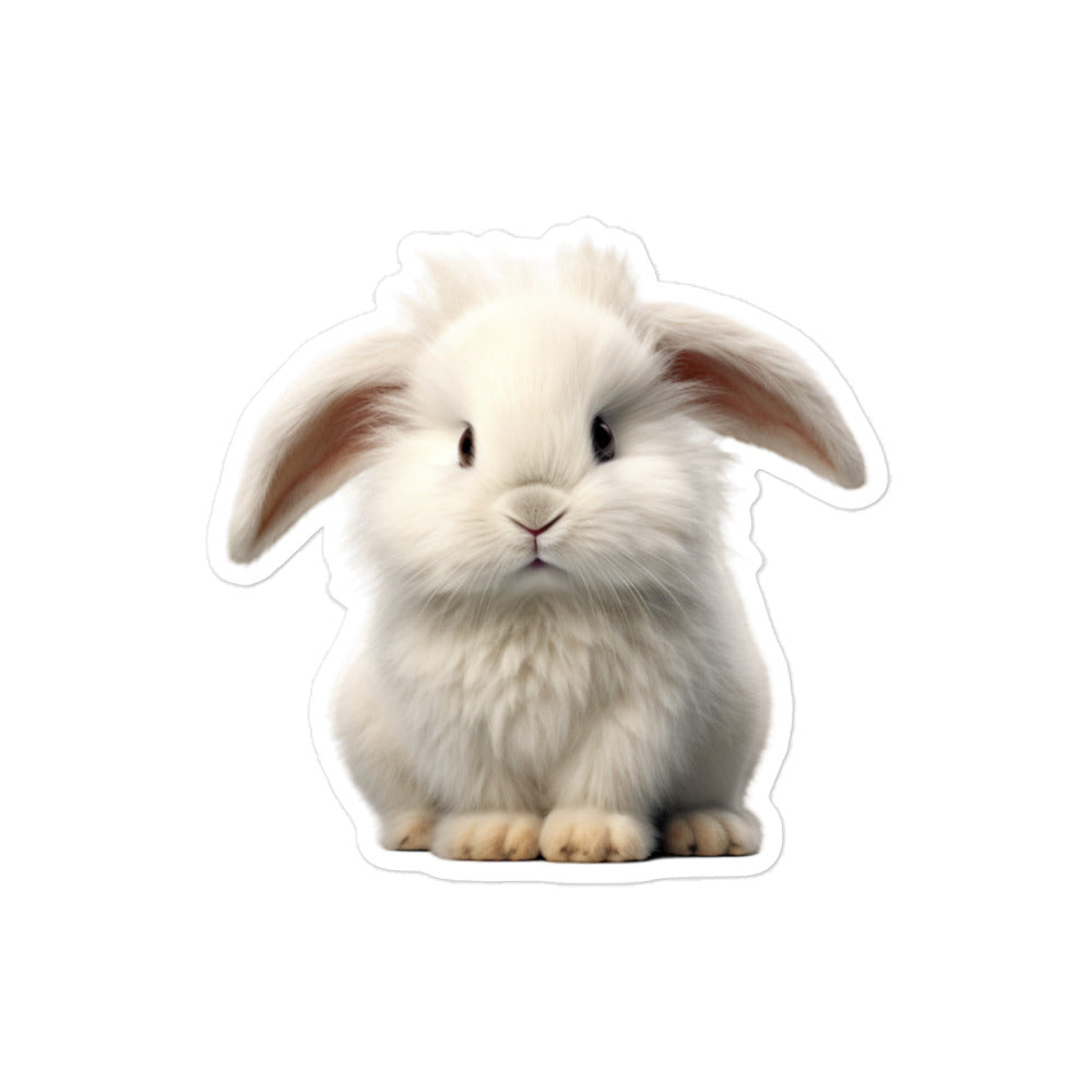 Satin Angora Bunny Sticker - Stickerfy.ai