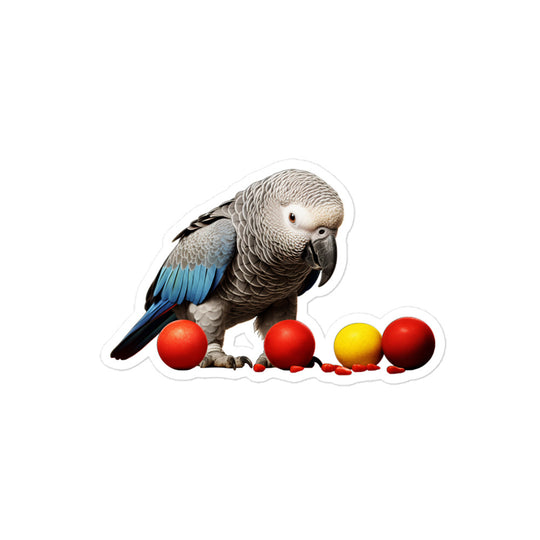 African Grey Parrot Sticker - Stickerfy.ai