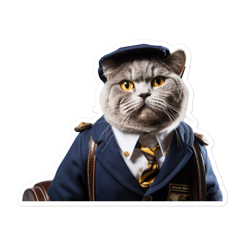 British Shorthair Transit Operator Sticker - Stickerfy.ai