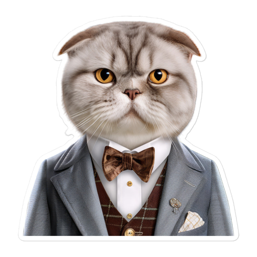 Scottish Fold Hotel Staff Sticker - Stickerfy.ai