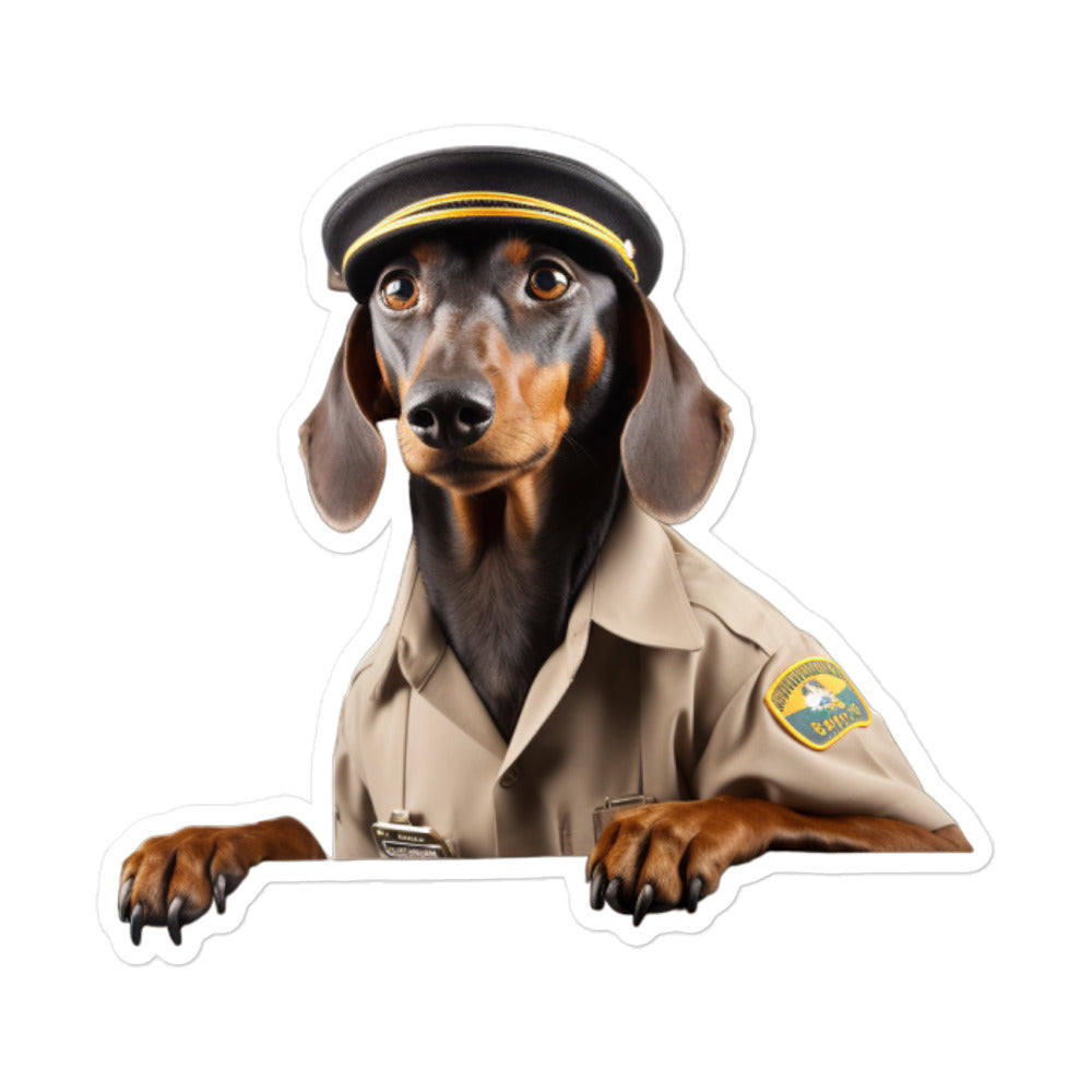 Dachshund Transit Operator Sticker - Stickerfy.ai
