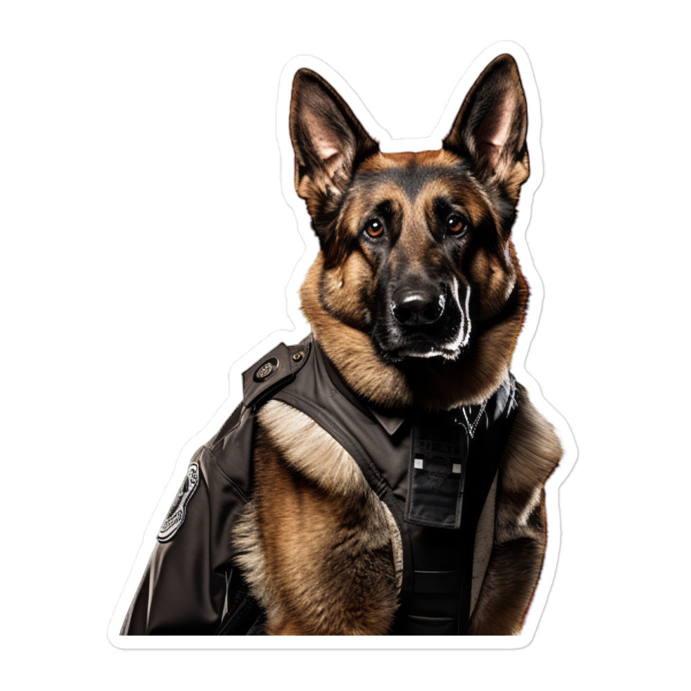 German Shepherd Security Officer Sticker - Stickerfy.ai