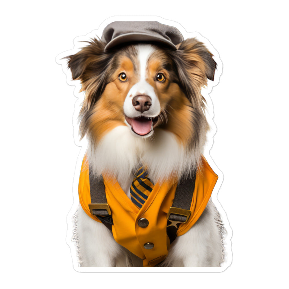 Australian Shepherd Transit Operator Sticker - Stickerfy.ai