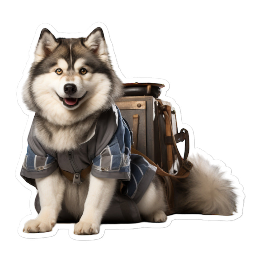 Alaskan Malamute Transit Operator Sticker - Stickerfy.ai