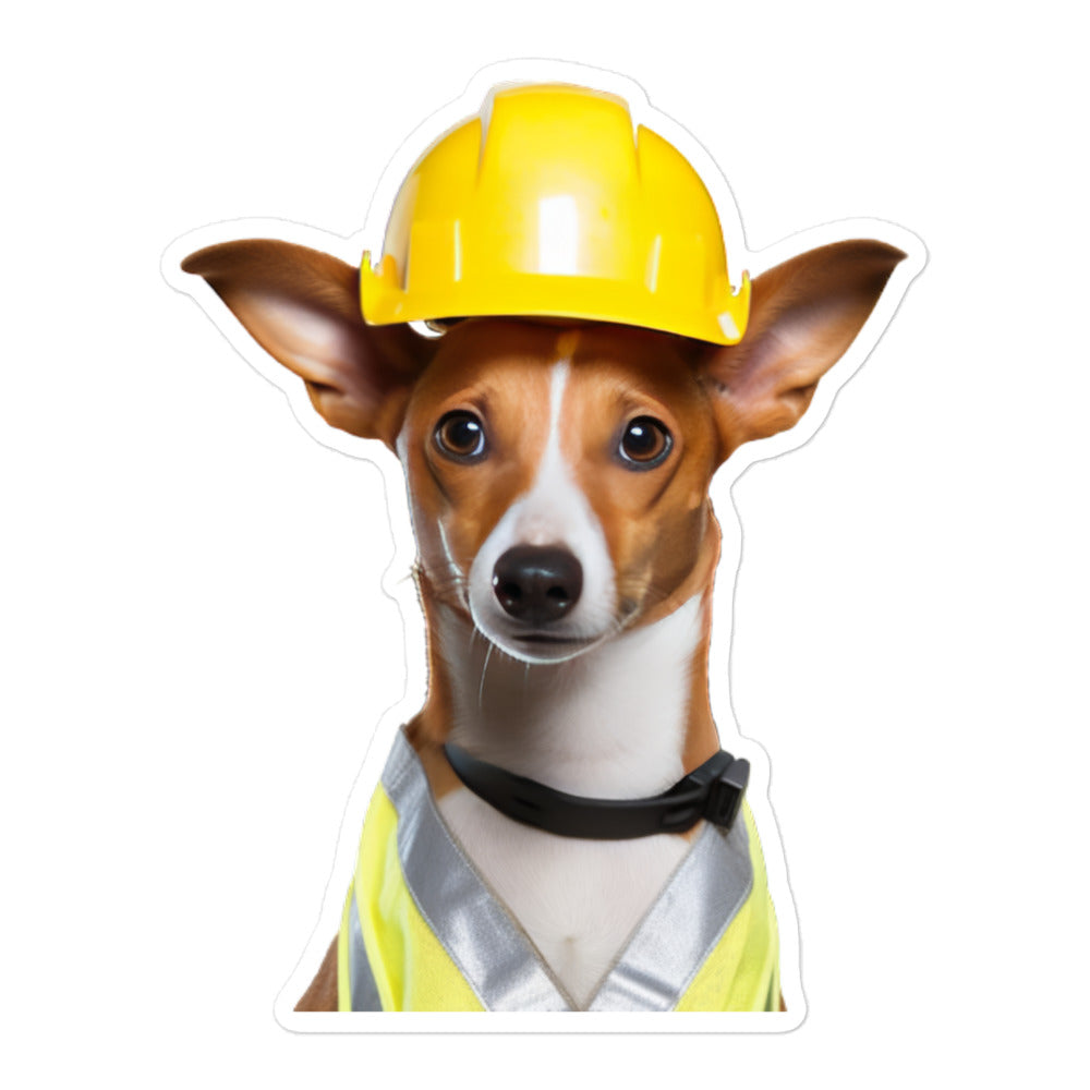Basenji Contractor Sticker - Stickerfy.ai