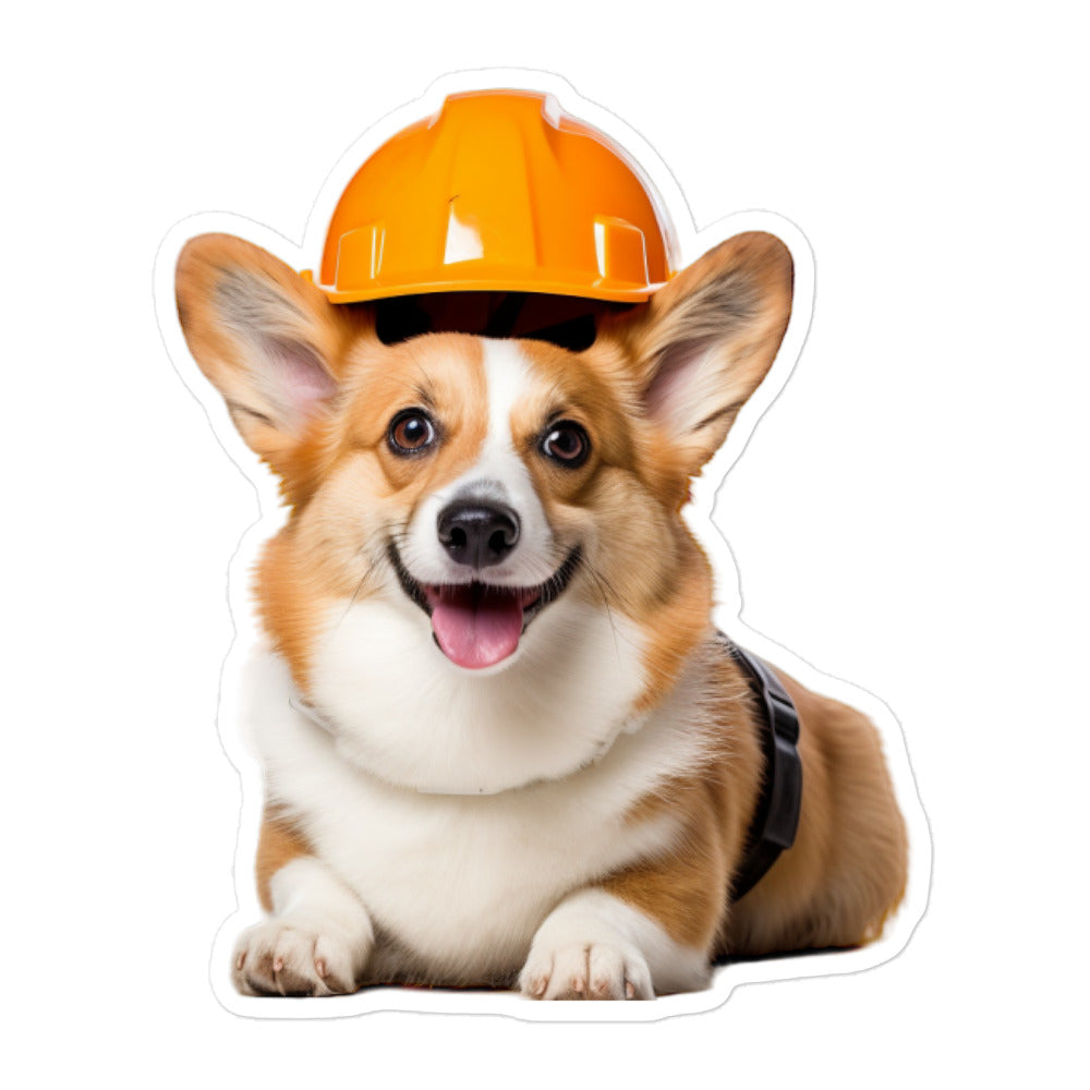Welsh Corgi Contractor Sticker - Stickerfy.ai