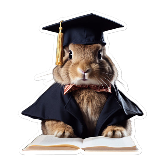 Californian Enthusiastic Student Bunny Sticker - Stickerfy.ai