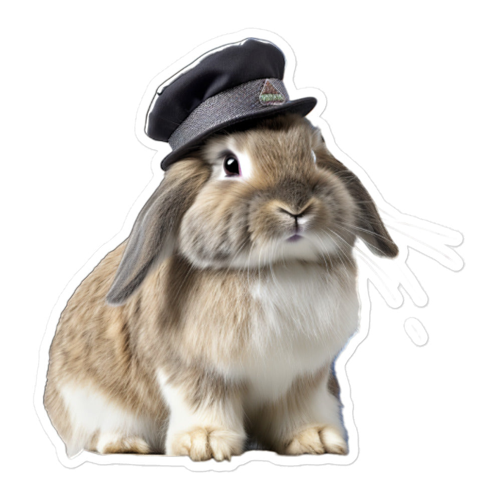 Holland Lop Transit Operator Bunny Sticker - Stickerfy.ai