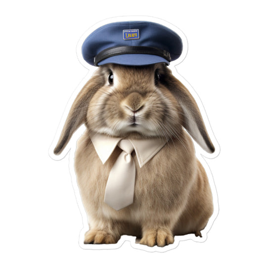 Mini Lop Transit Operator Bunny Sticker - Stickerfy.ai