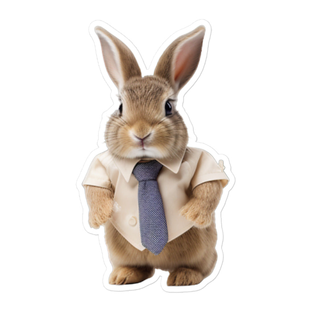 Mini Satin Persuasive Sales Bunny Sticker - Stickerfy.ai