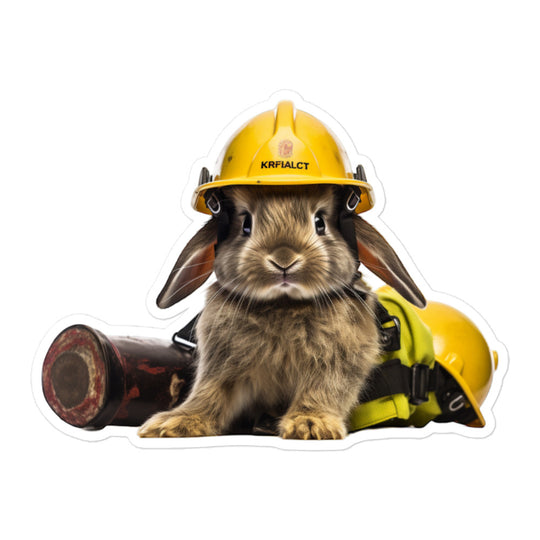 New Zealand Brave Firefighter Bunny Sticker - Stickerfy.ai
