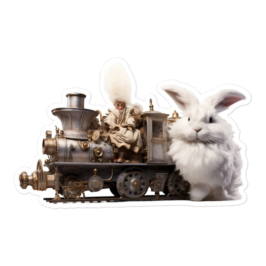 Satin Angora Transit Operator Bunny Sticker - Stickerfy.ai