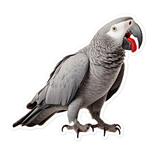 African Grey Parrot Sticker - Stickerfy.ai