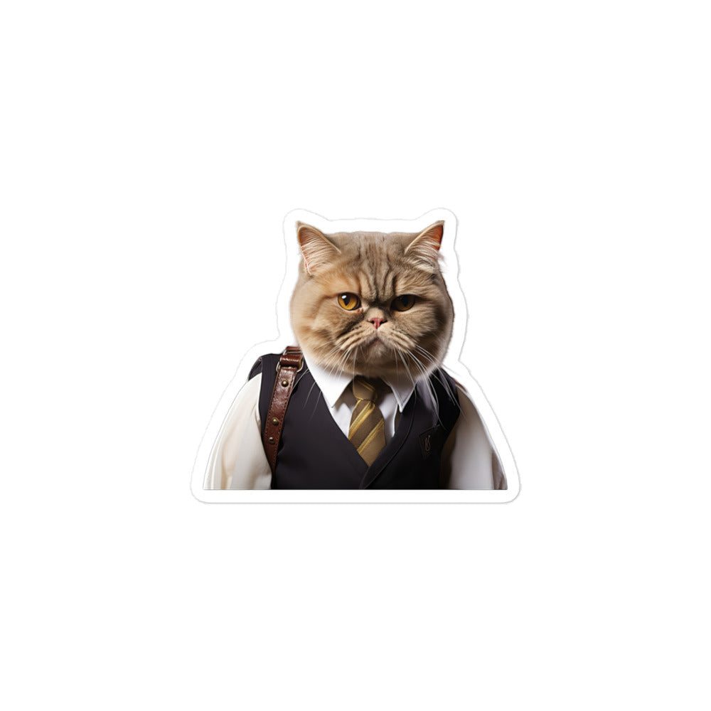 Exotic Shorthair Transit Operator Sticker - Stickerfy.ai